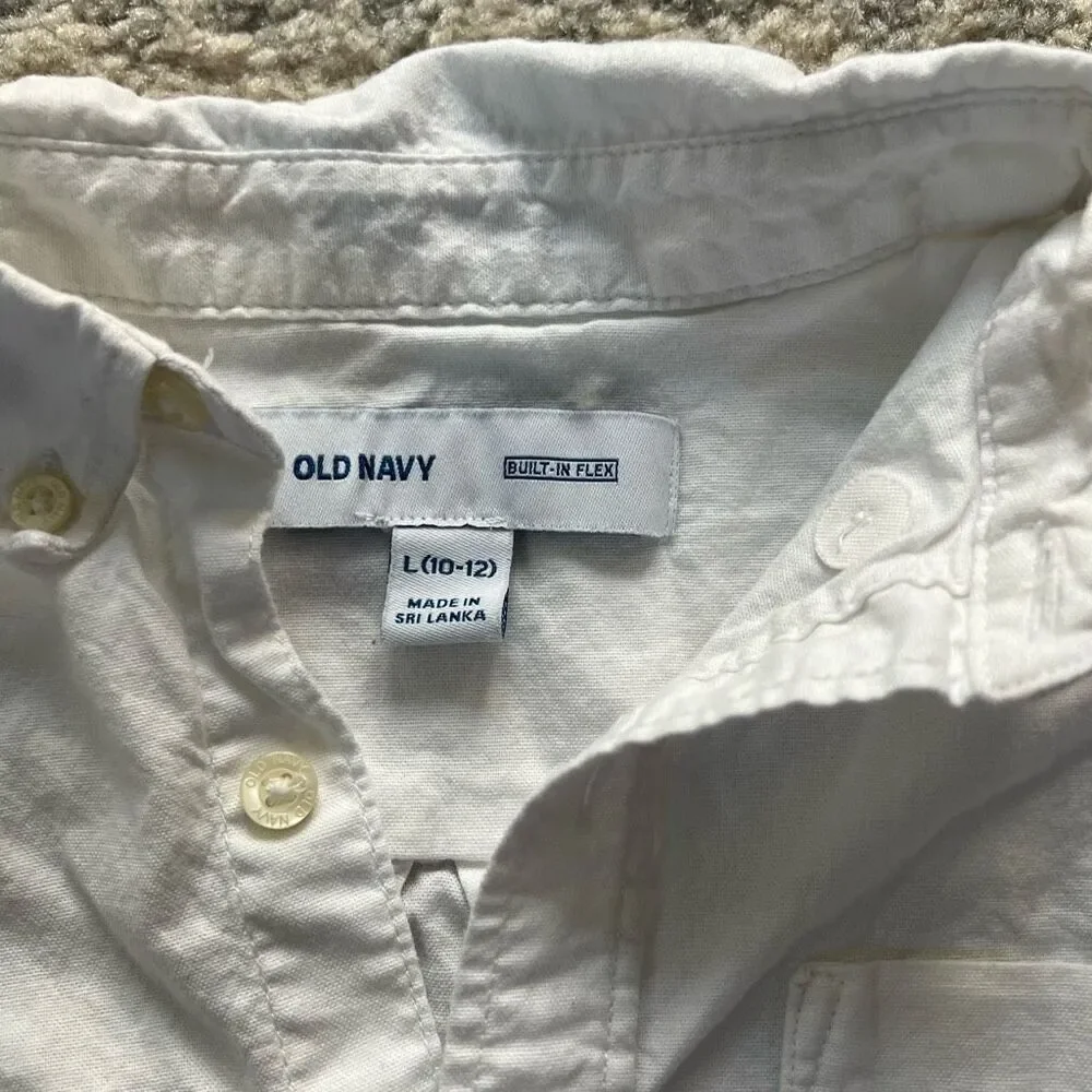 Boys Old Navy White Button Down Shirt